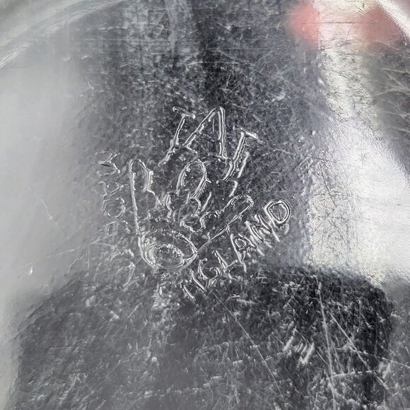 Vintage Clear Bowl With Feet Made In England Read - Picture 7 of 10
